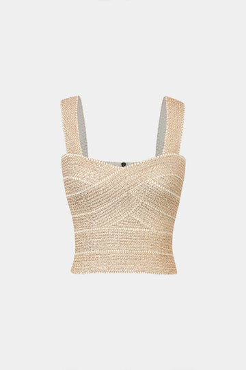 Crop-bandage-tanktop met ritssluiting op de rug