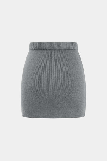 Basic Solid Knit Mini Skirt