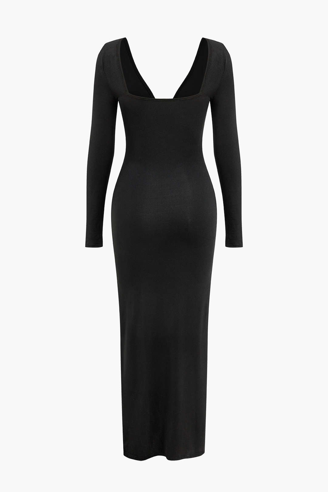 Long Sleeve V-Neck Midi Dress