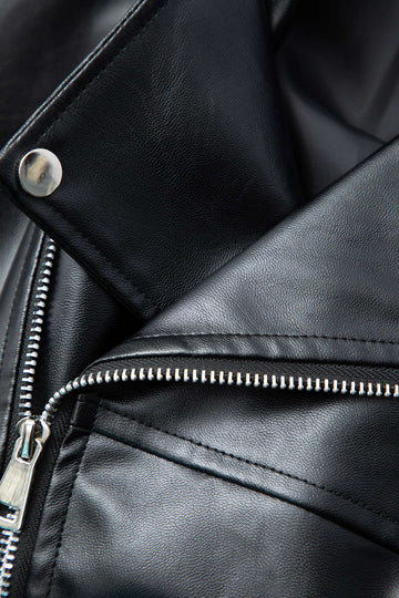 Faux Leather Zip Up Jacket