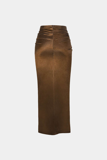 Twist Dettall High Slit Midi Skirt