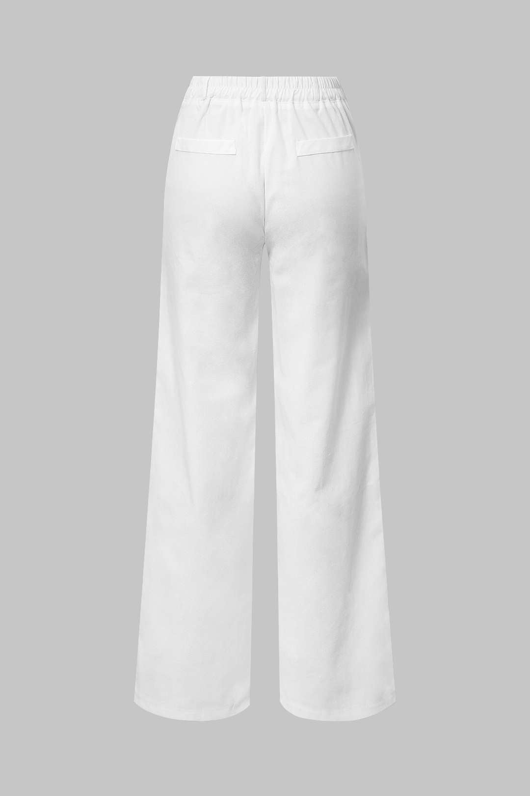 Basic Linen-Blend Straight Leg Pants