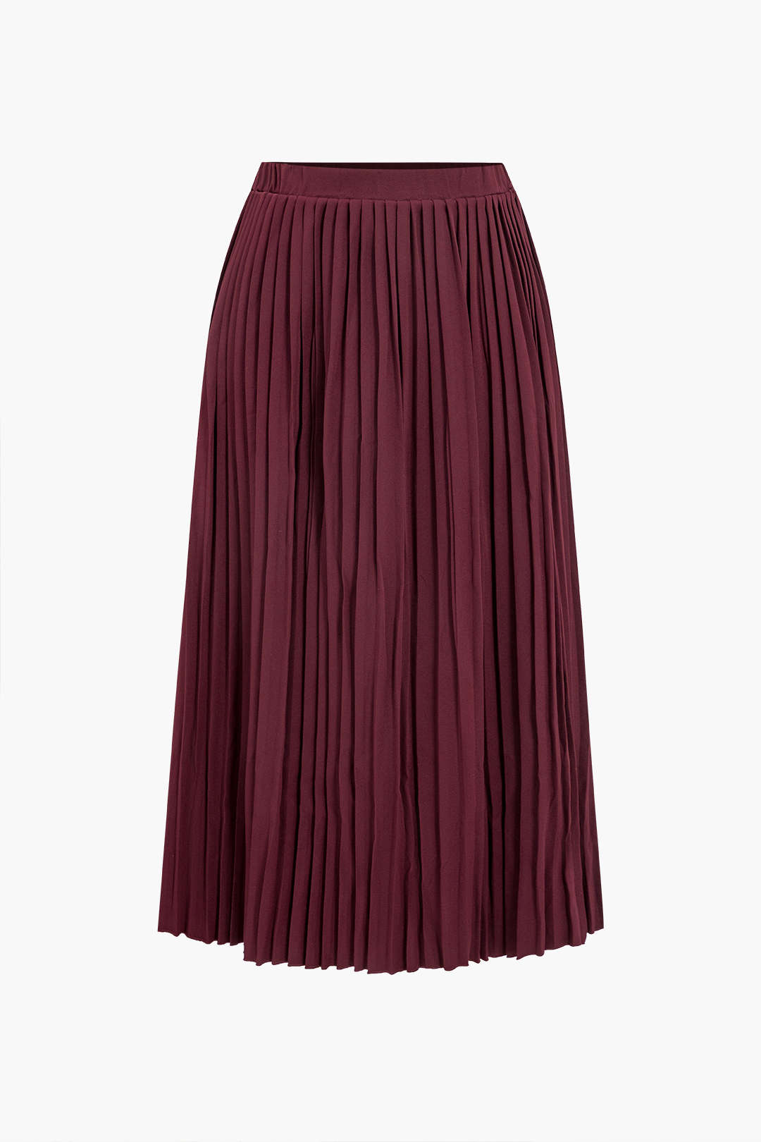 Solid Tank Top And Pleated Skirt Set