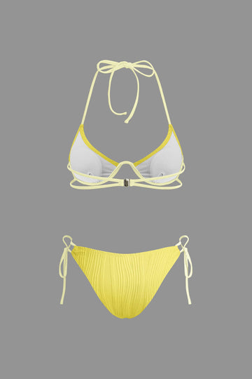 Ruched Tie Halter Bikini Set