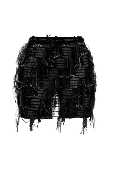 Fringe Mini Skirt