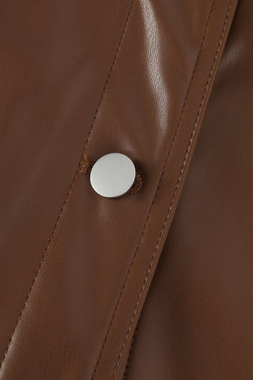 Flap Pocket Faux Leather Jacket