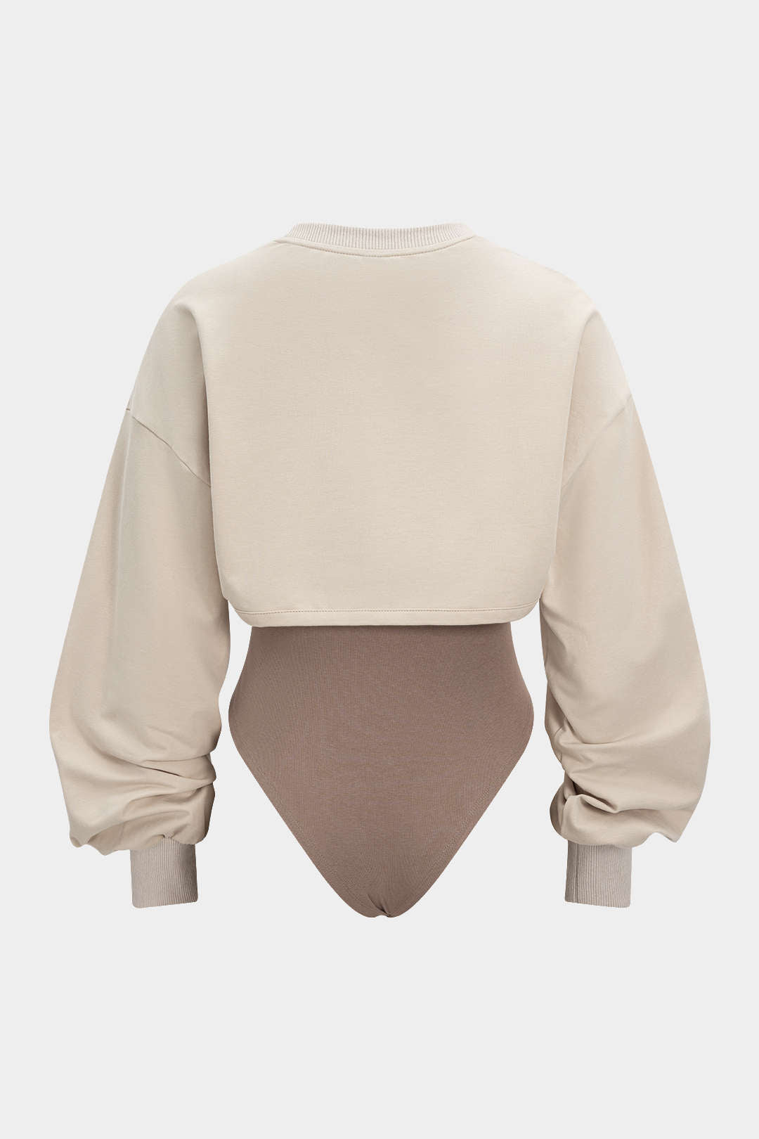 Cut Out Contrast Long Sleeve Bodysuit