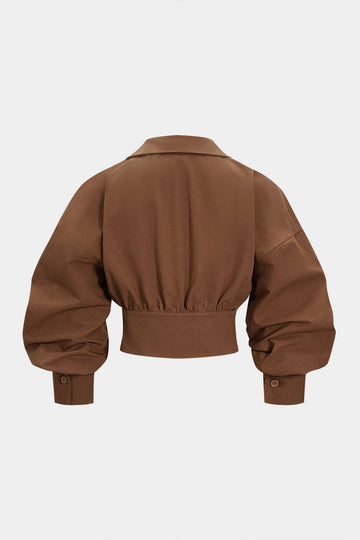 Ruched V-Neck Jacket