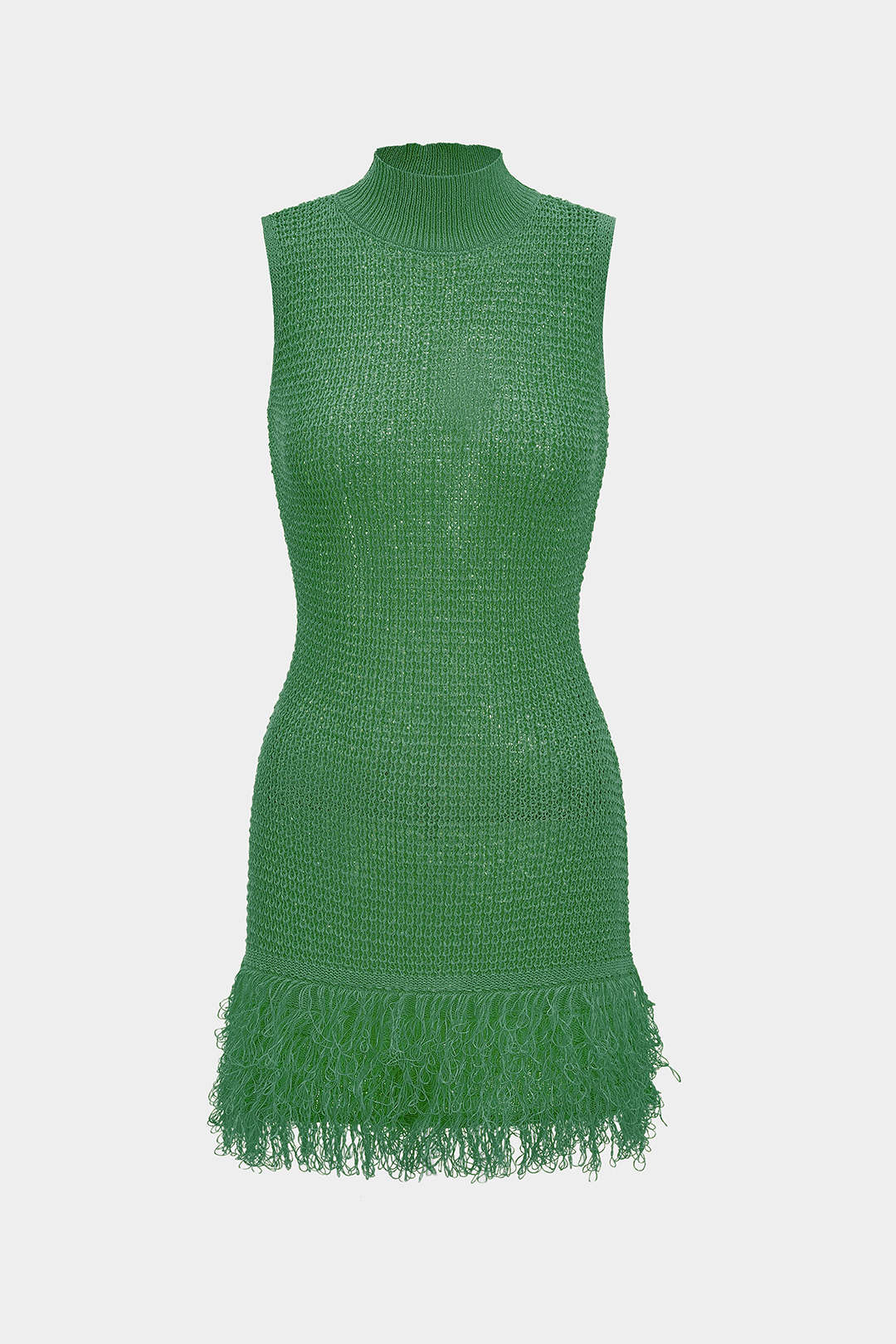 Knit Fringe Sleeveless Dress