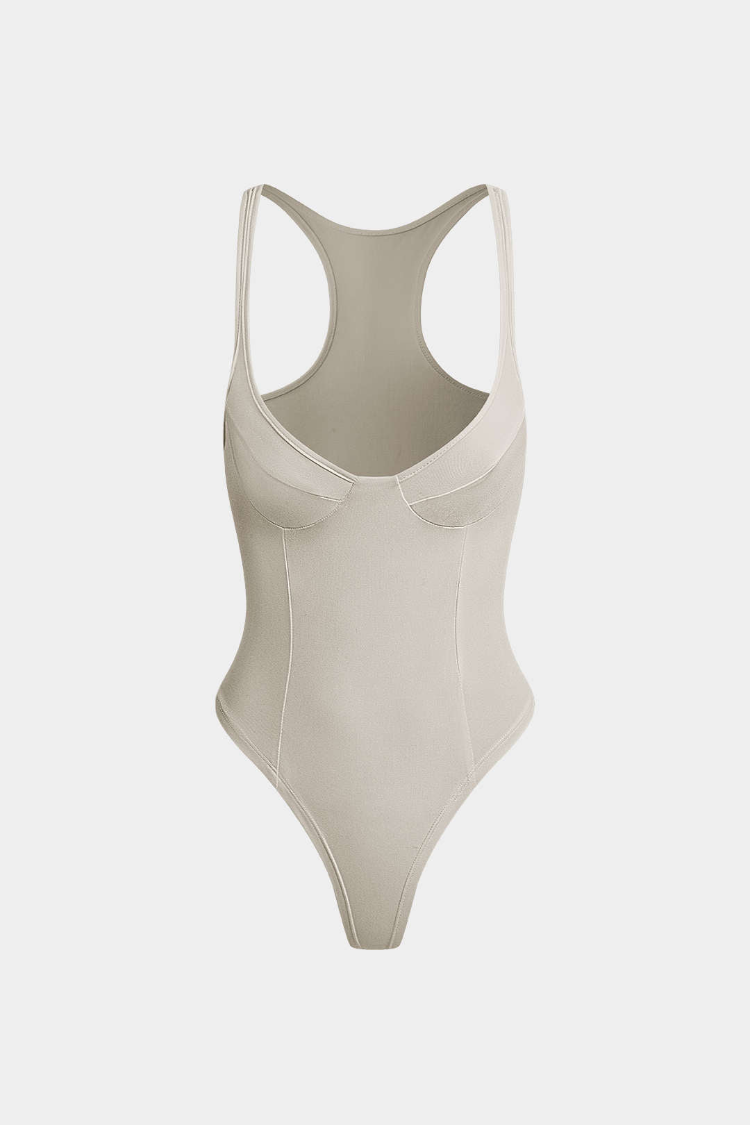 Basic Solid Bustier Bodysuit med djup V-hals