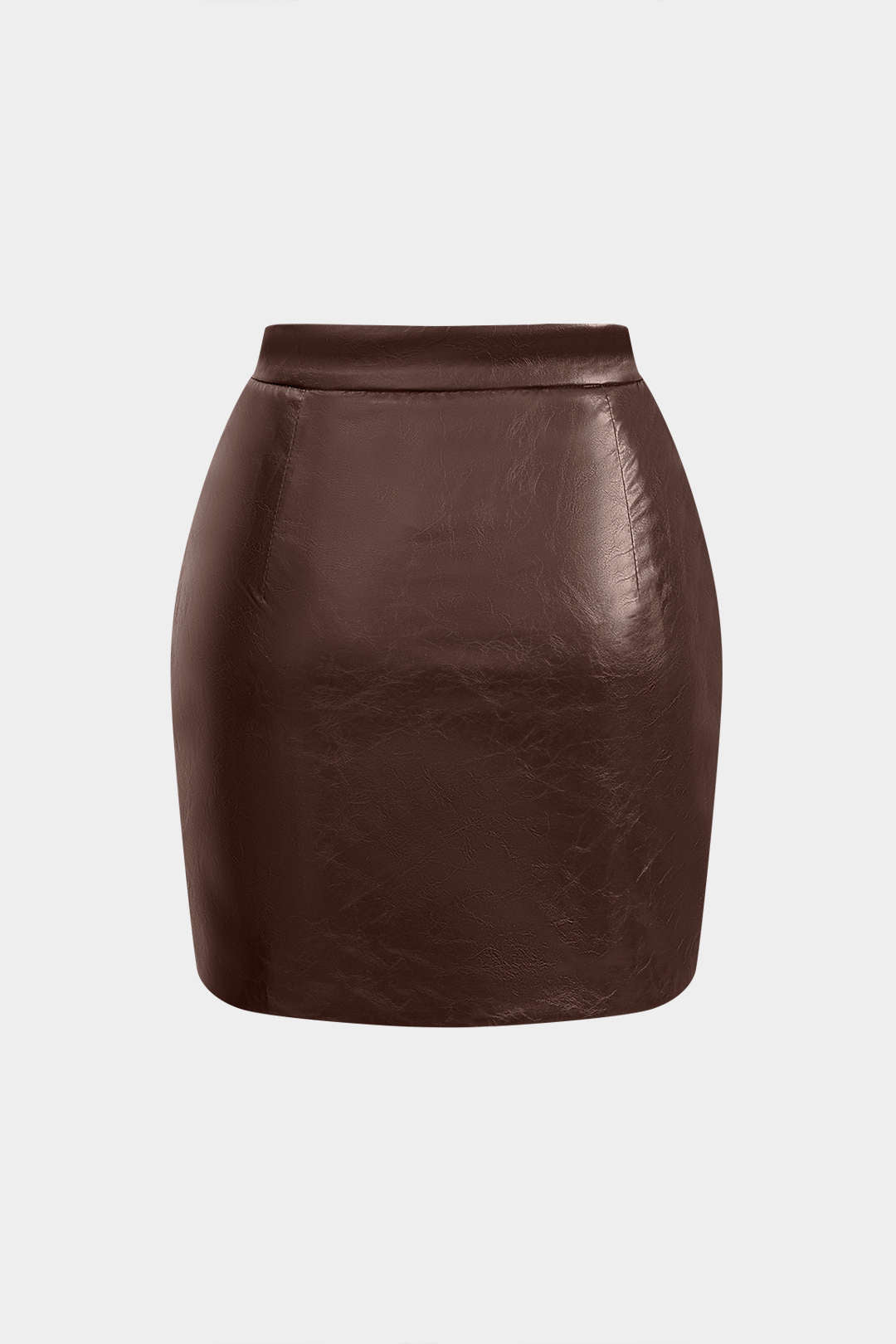 Faux Leather Ruched Skirt