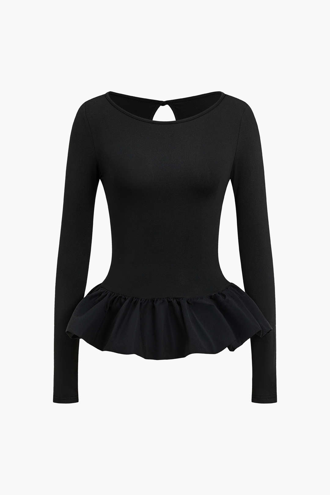 Puff Hem Long-Sleeve Top