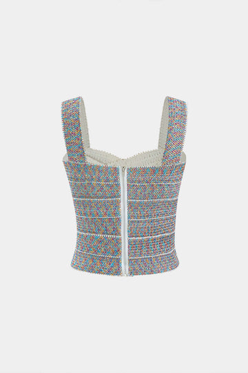 Crop-bandage-tanktop met ritssluiting op de rug