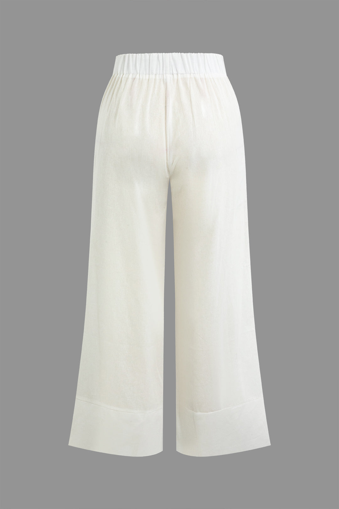 Solid Square Neck Tank Top And Pleated Wide Leg Pants Set