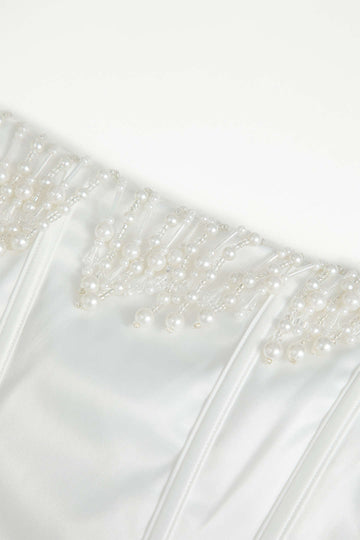 Pearl Braided Eyelet Corset sukienka midi