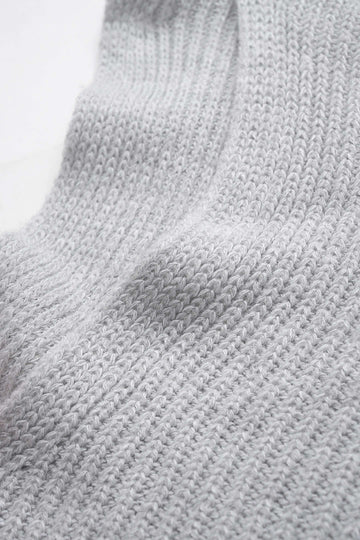 Knit Off-Shoulder Ribbed Side Slit Long Sleeve Dress