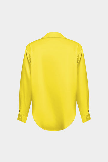 Basic Solid Satin Long-Sleeve Shirt