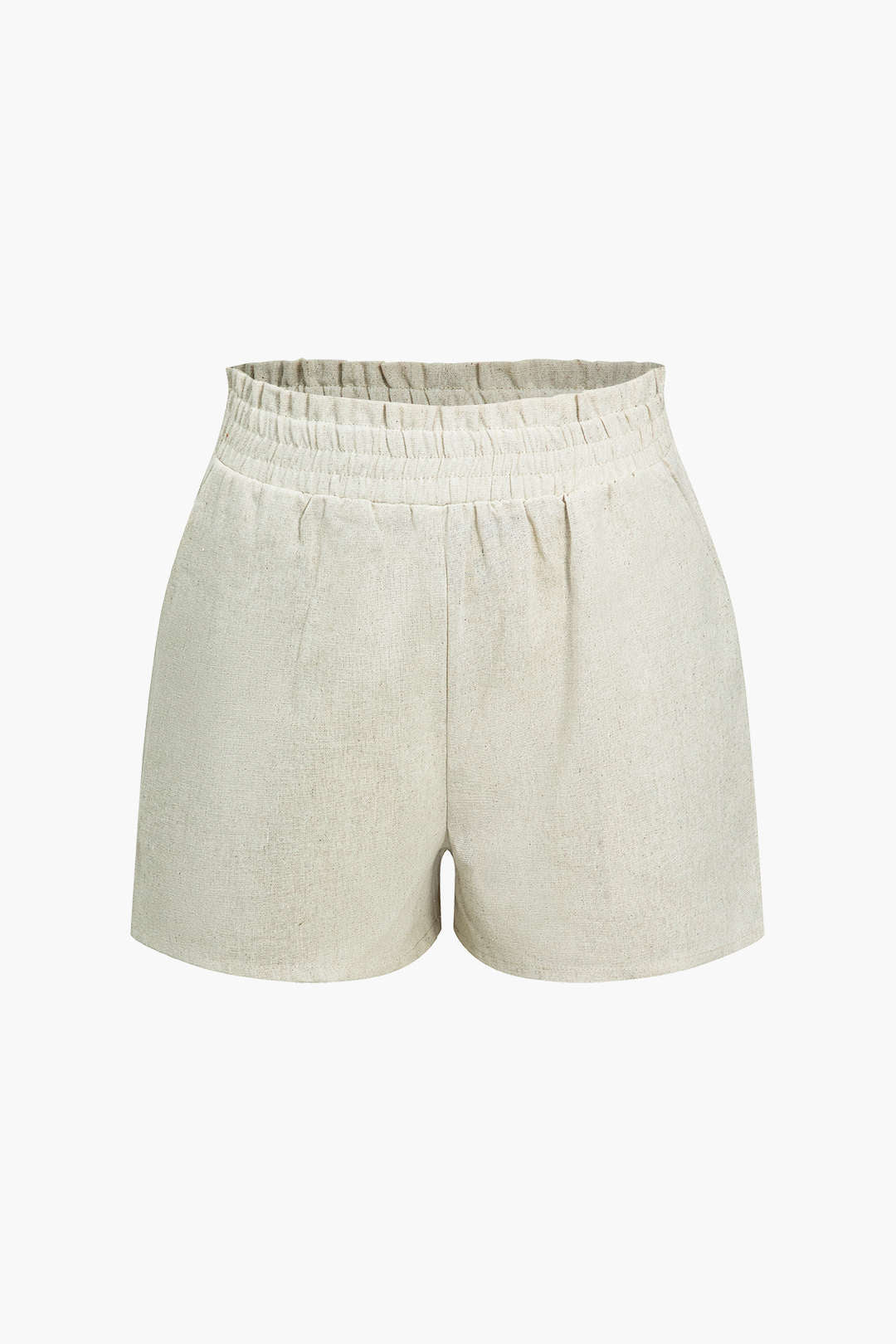 Basic Solid Linen Casual Shorts Set