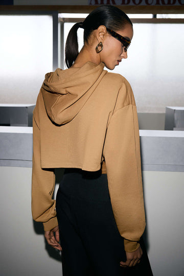 Knit Patchwork Drawstring Hoodie