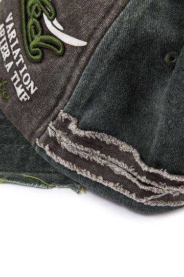 Letter Embroidery Distressed Baseball Hat