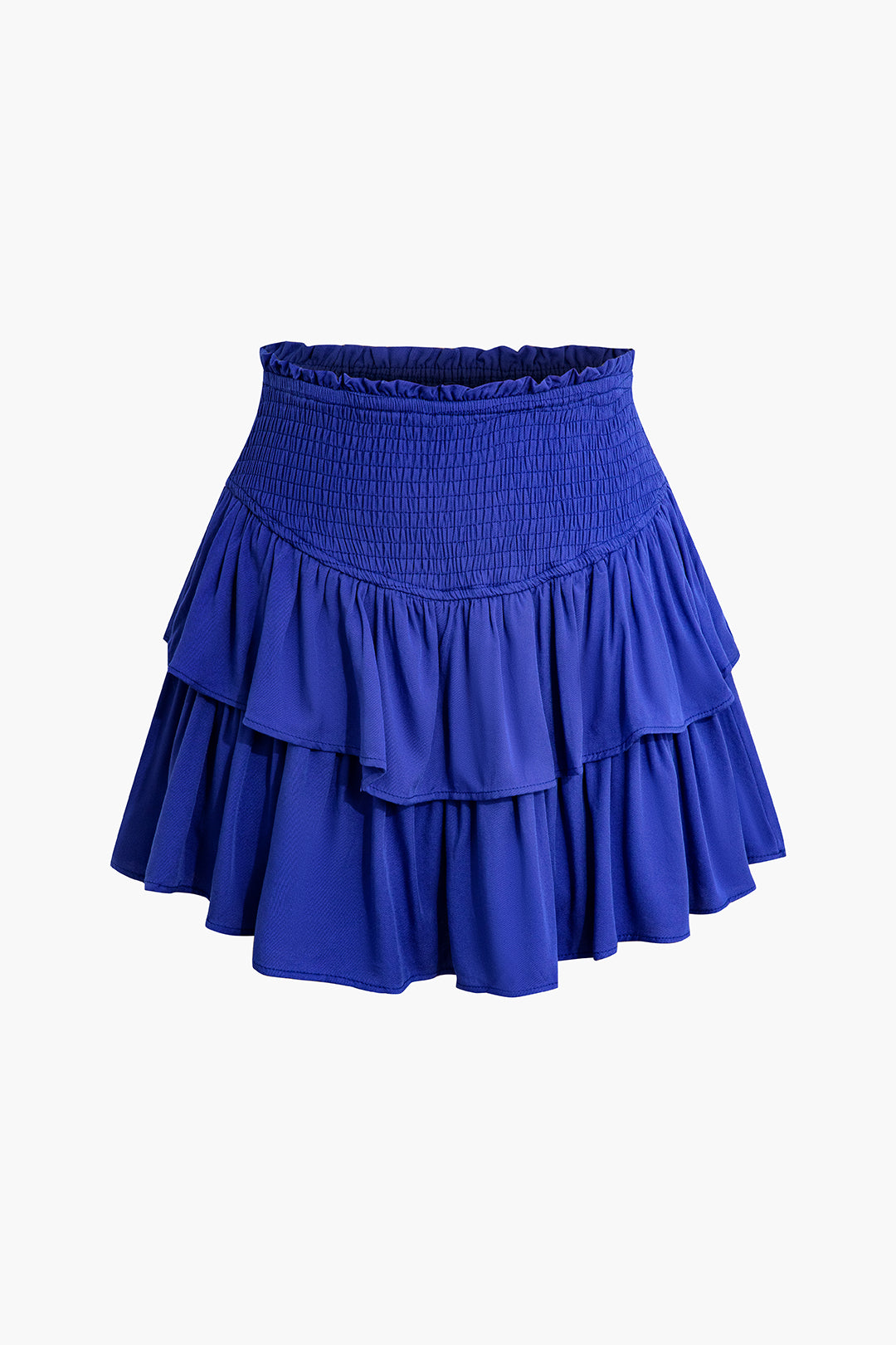 Smocked Waist Ruffle Mini Skirt