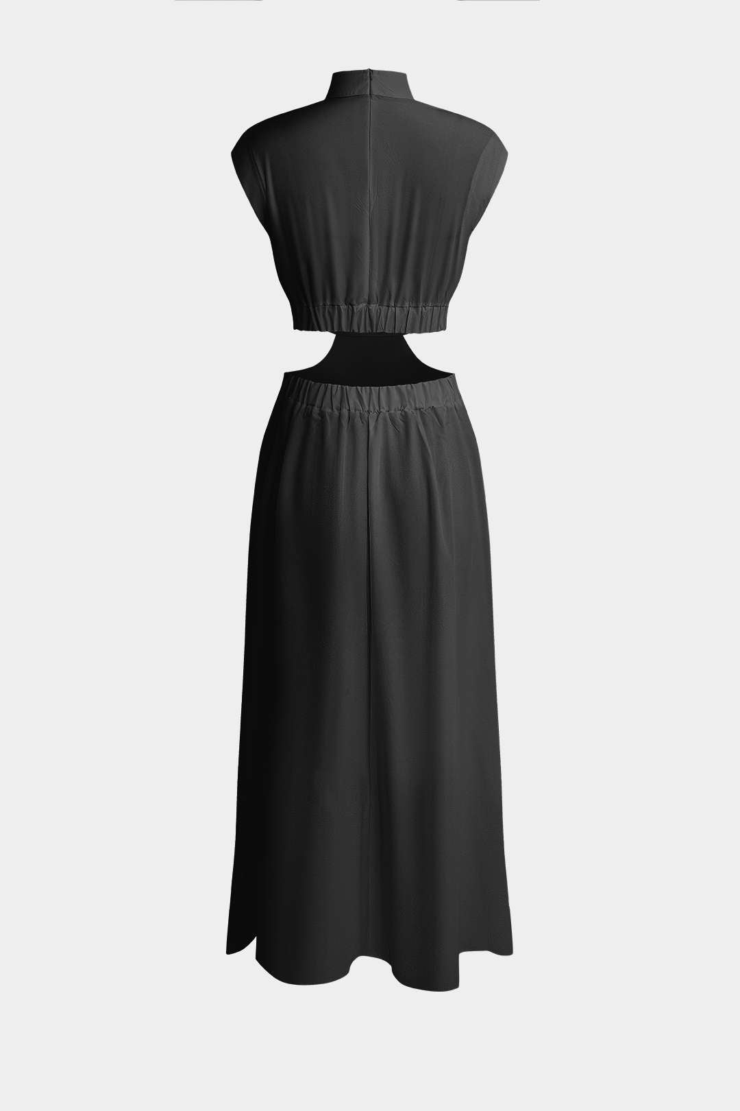 Robe maxi plissée coupée au cou