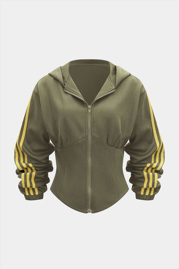 Contrast Zipper Hoodie