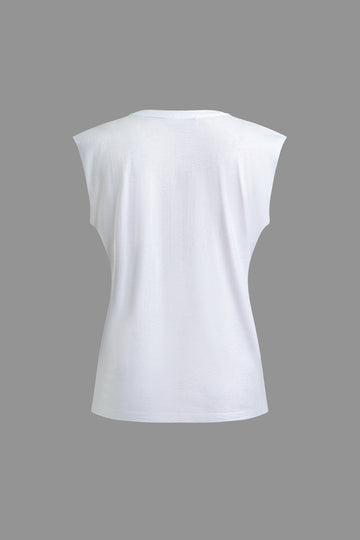 Body Print Sleeveless T-shirt