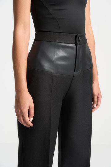 Faux Leather Patchwork Trousers