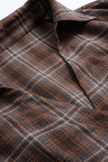 Plus Size Plaid Print Faux Leather Patchwork V-Neck Long Sleeve Mini Dress