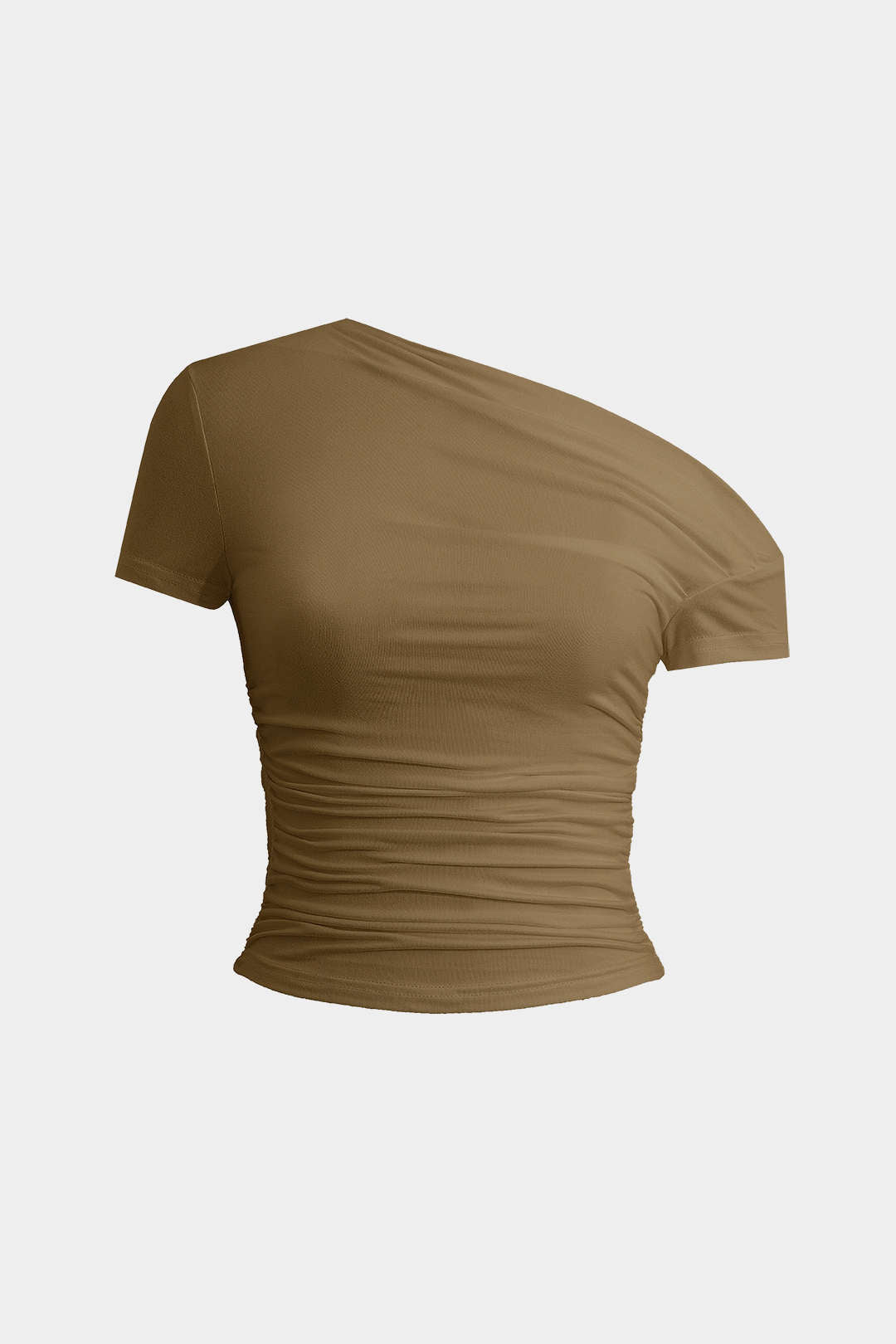 Basic Asymmetrisk Ruched T-shirt