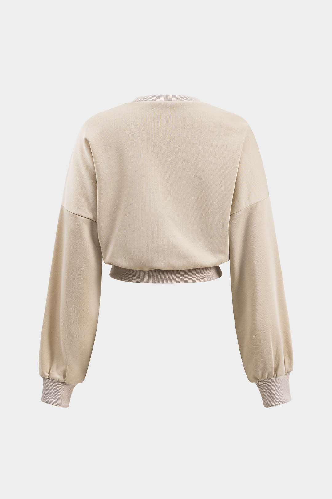 Round Neck Belted Long Sleeve Sweatshirt