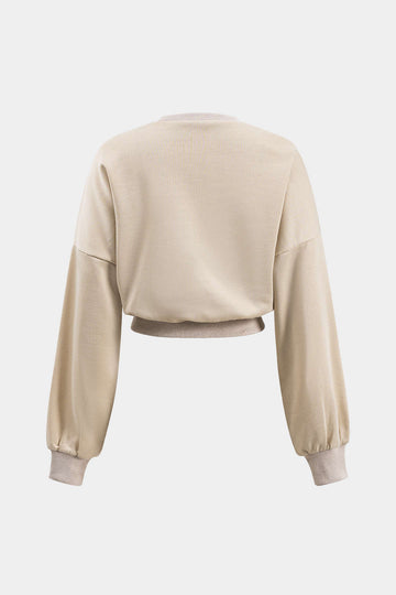 Ronde nek riem met lange mouwen sweatshirt