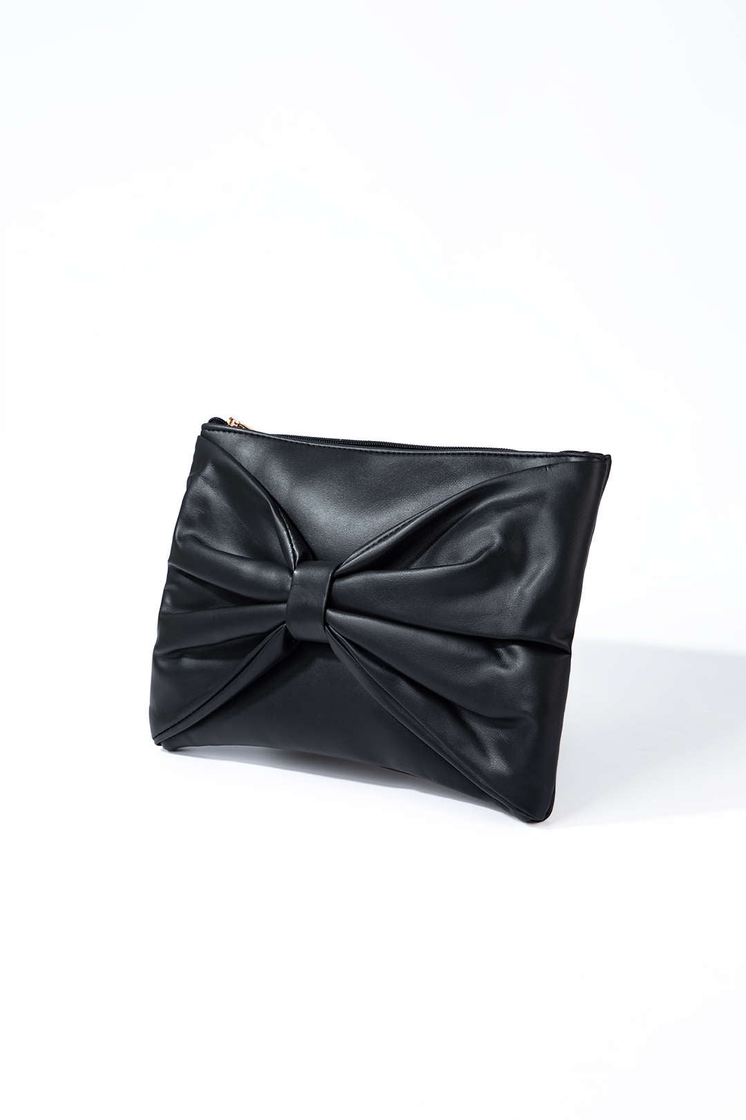 Leather Bow Clutch Bag