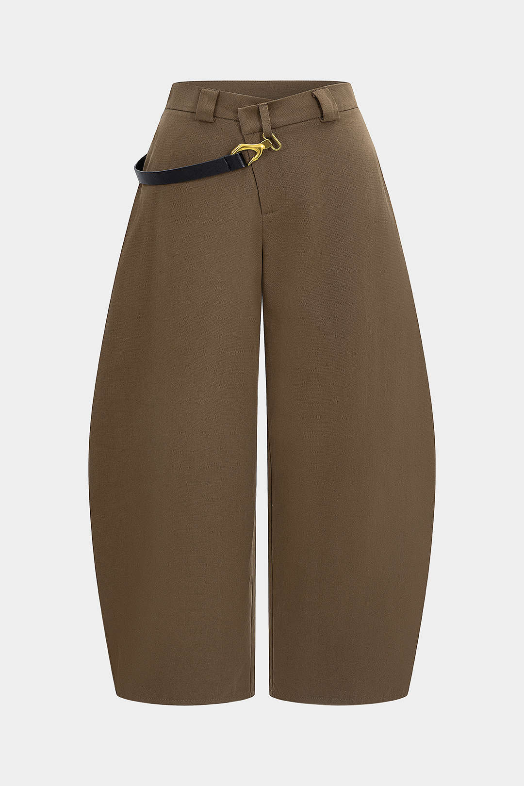 Plus Size Metallic Asymmetrical Trousers