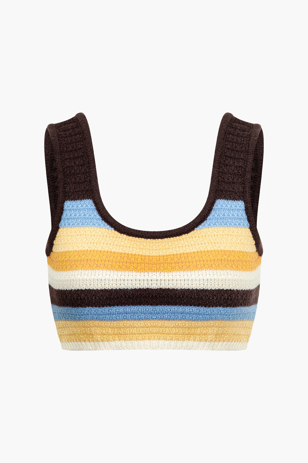 Color Block Stripe Knit Crop Cami Top