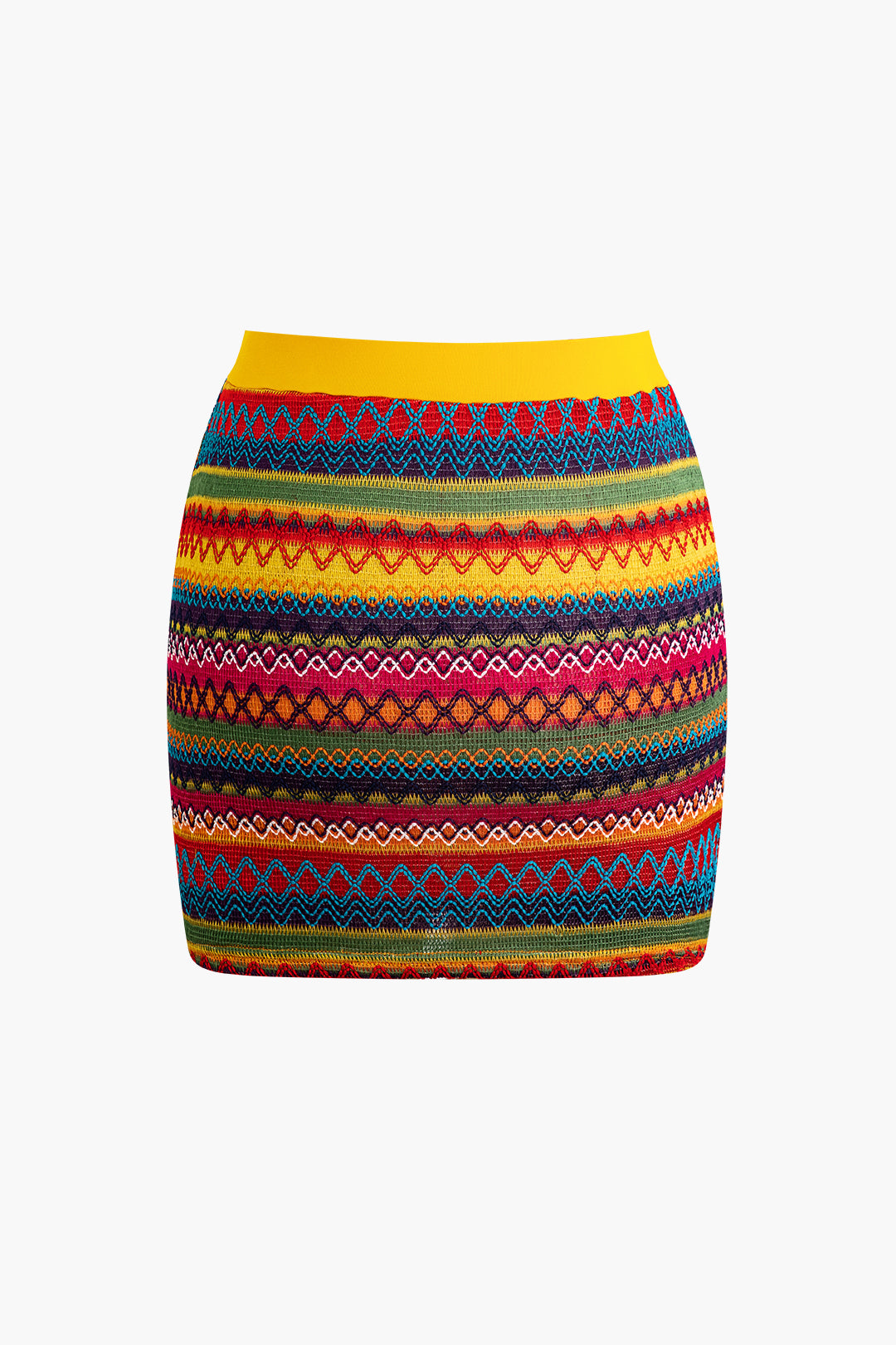 Vibrant Striped Halter Crop Top and Skirt Set