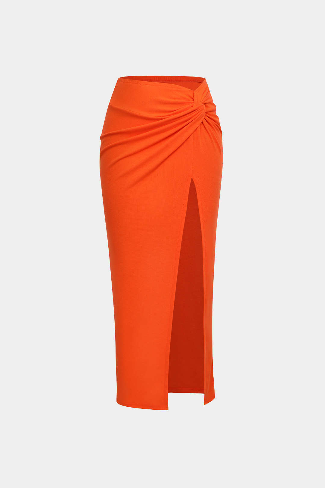 Knot Side Slit Knit Midi Spódnica