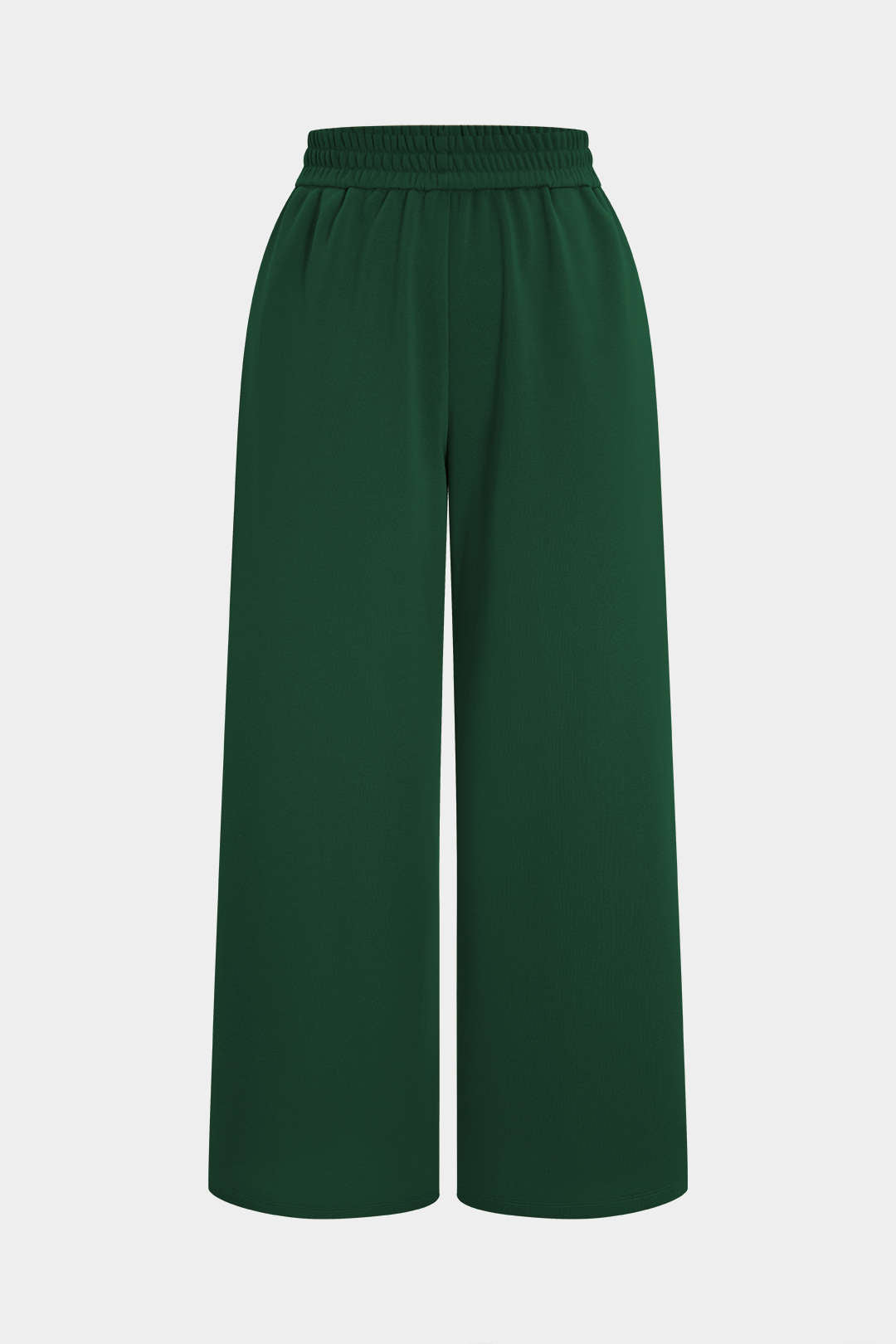 Plus Size Shirred Waistband Pleated Trousers