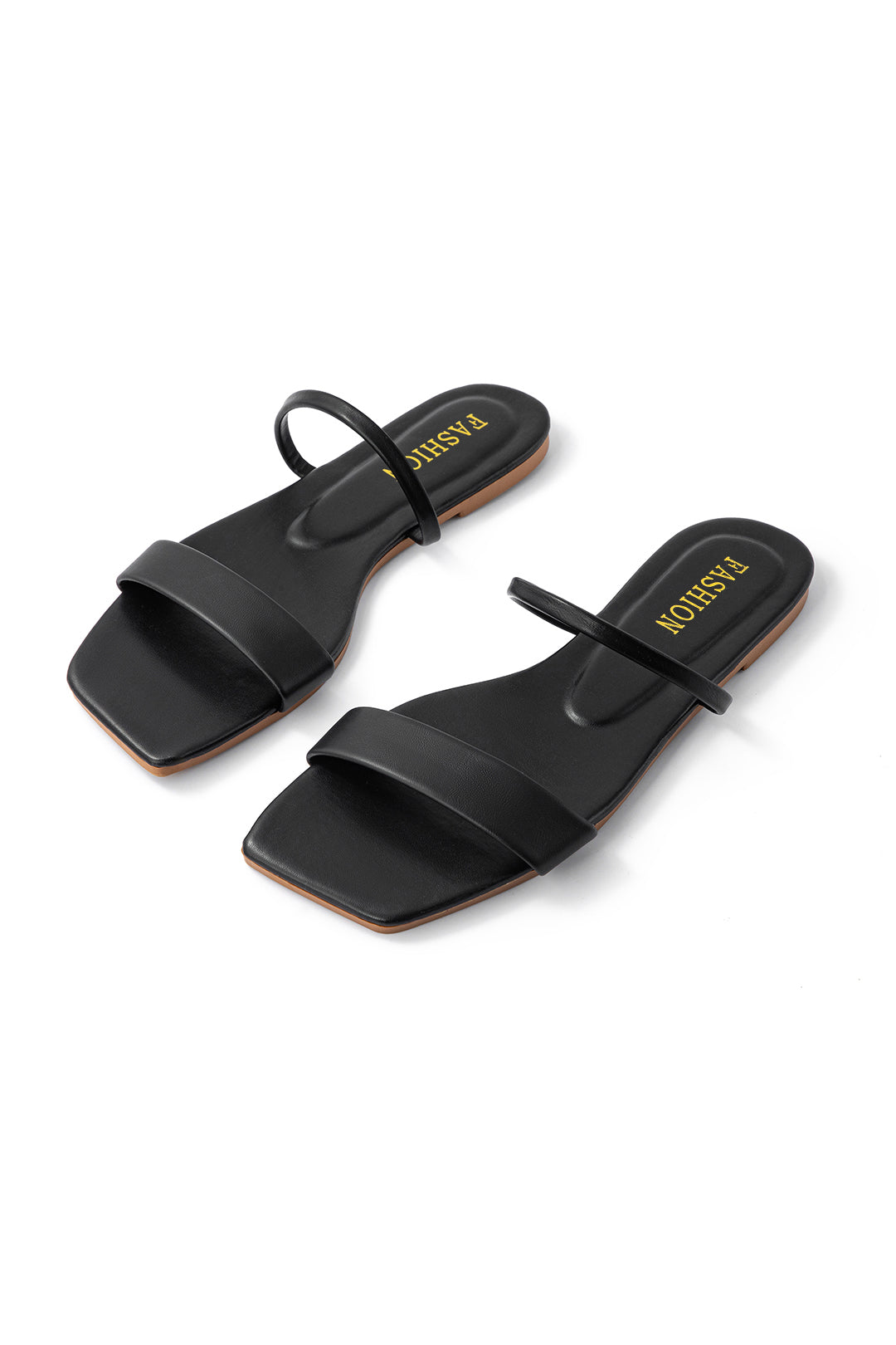 Square Toe Flat Slide Sandals