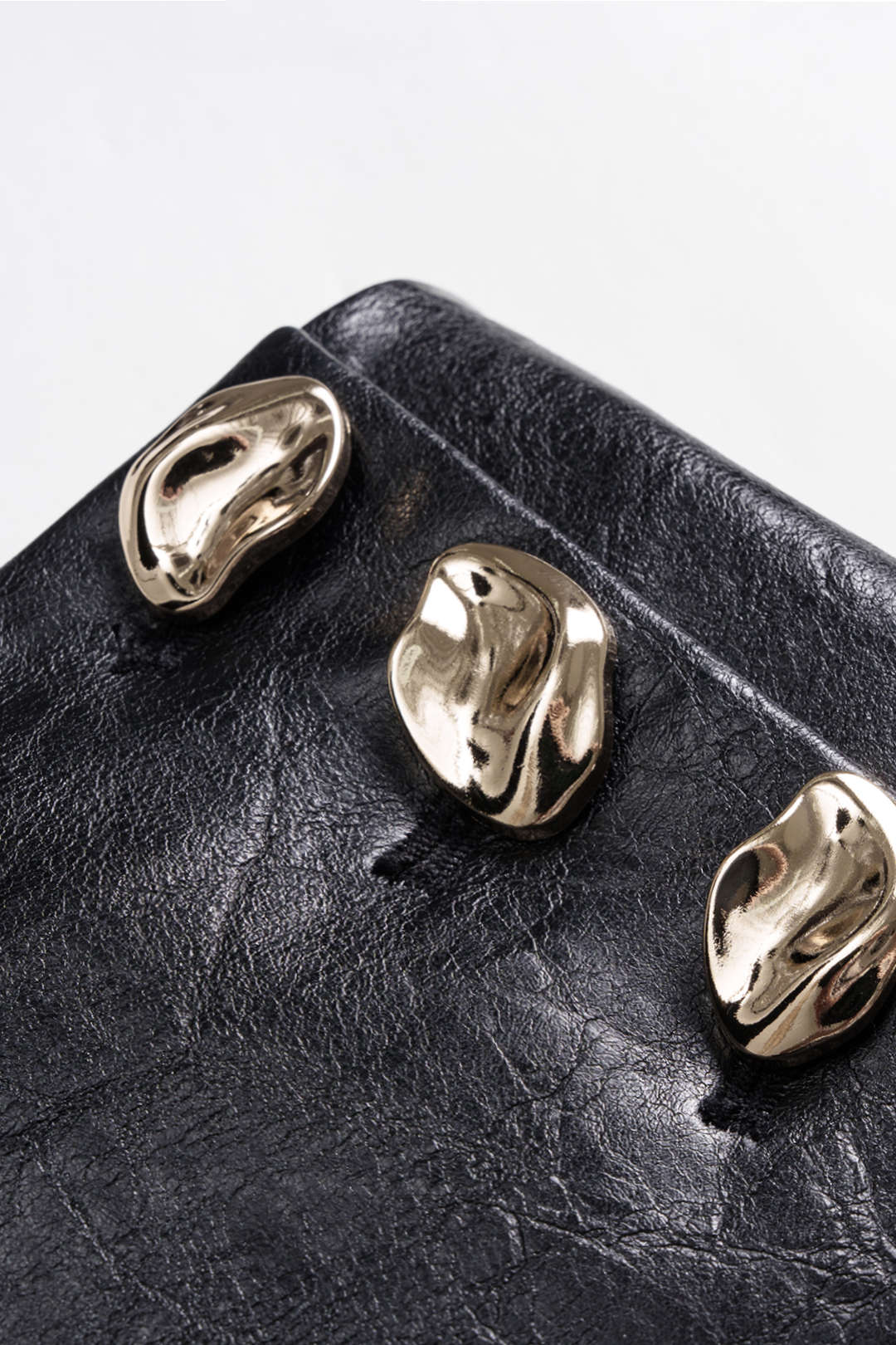 Faux Leather Metallic Asymmetrical Patchwork Trousers