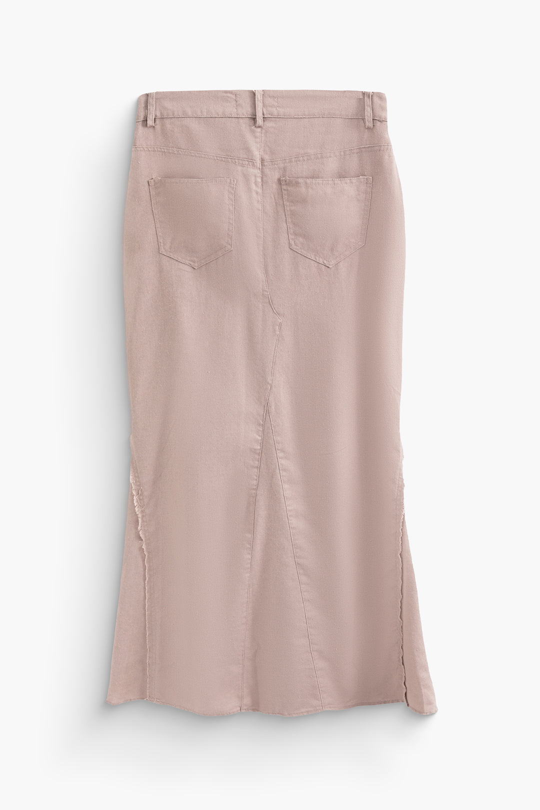 Solid Frayed Pocket Skirt