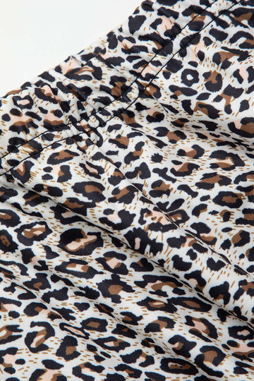 Leopard Print Lace Trim Mini Skirt