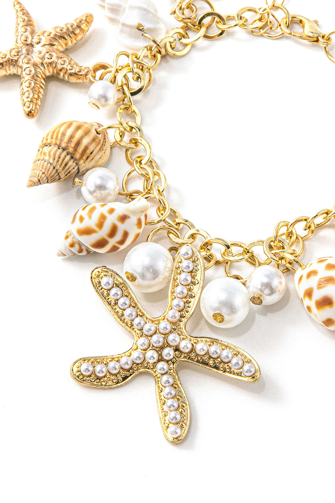 Seashell And Starfish Charm Bracelet