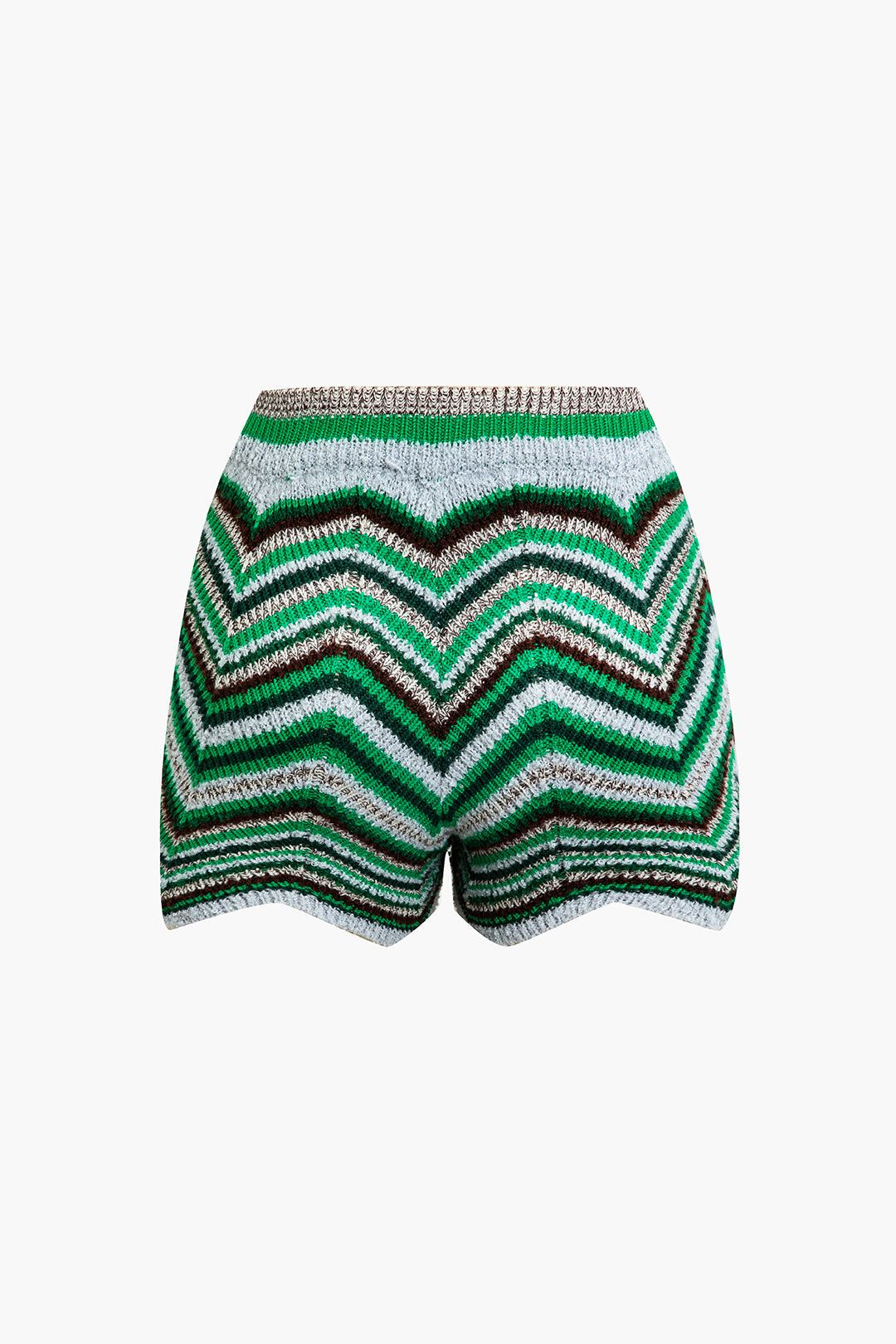 Chevron Striped Knit Shorts