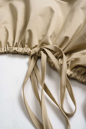 Tie-Up Ruched Long-Sleeve Jacket