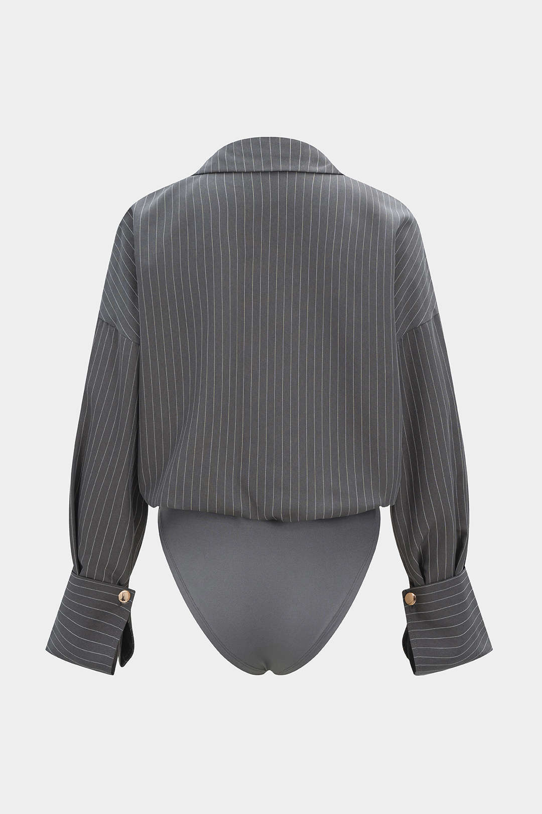 Stripes Print Button Long Sleeve Bodysuit