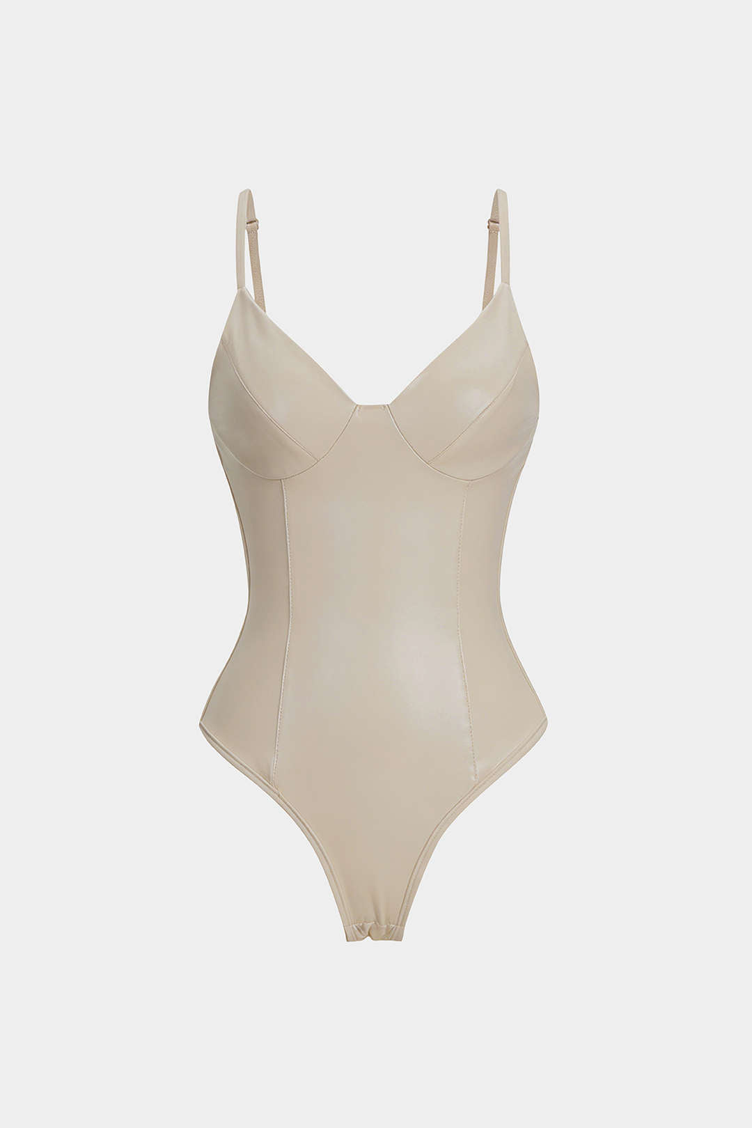 Faux Leather Patchwork Slip Sleeveless Bodysuit