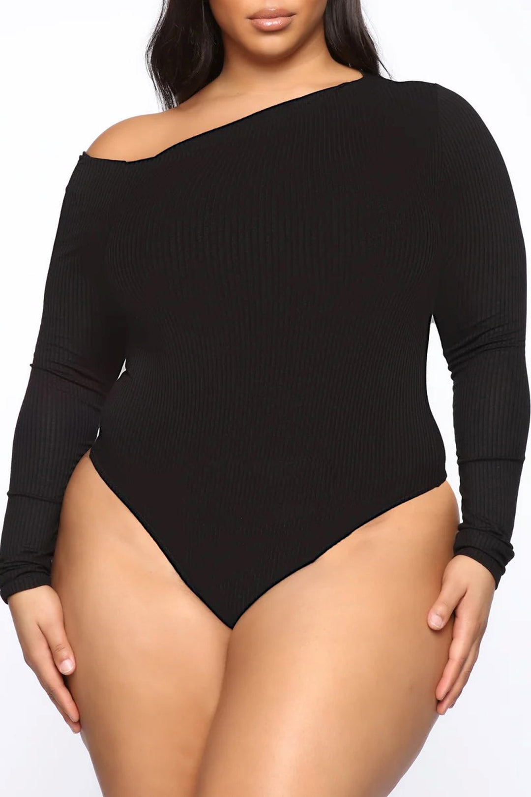 Plus -Größe asymmetrischer Bodysuit