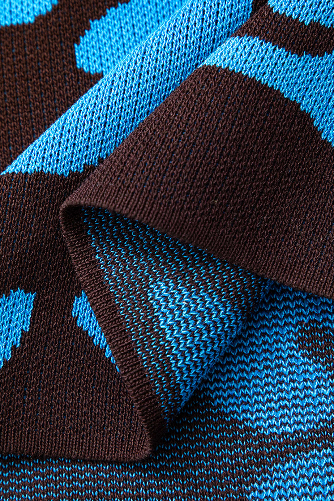 Contrast Pattern Round Neck Knit Maxi Dress